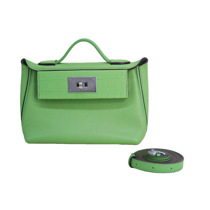 2424 Bag Matte Alligator and Evercolor Calfskin Vert Menthe