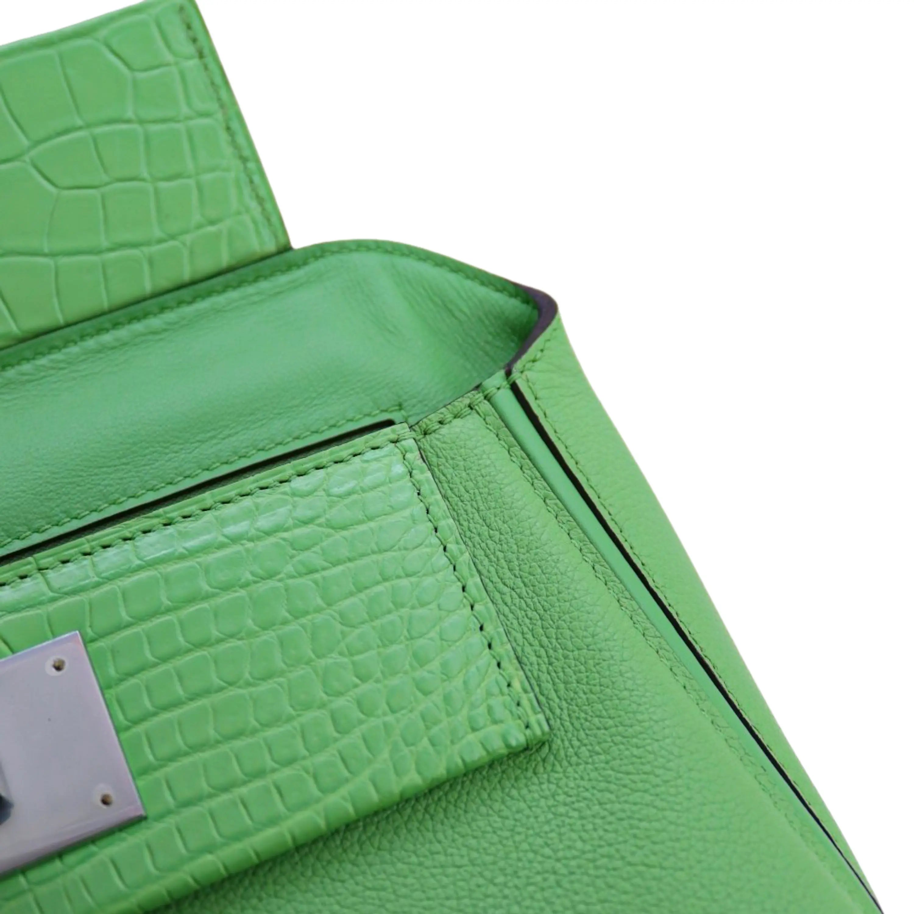 2424 Bag Matte Alligator and Evercolor Calfskin Vert Menthe