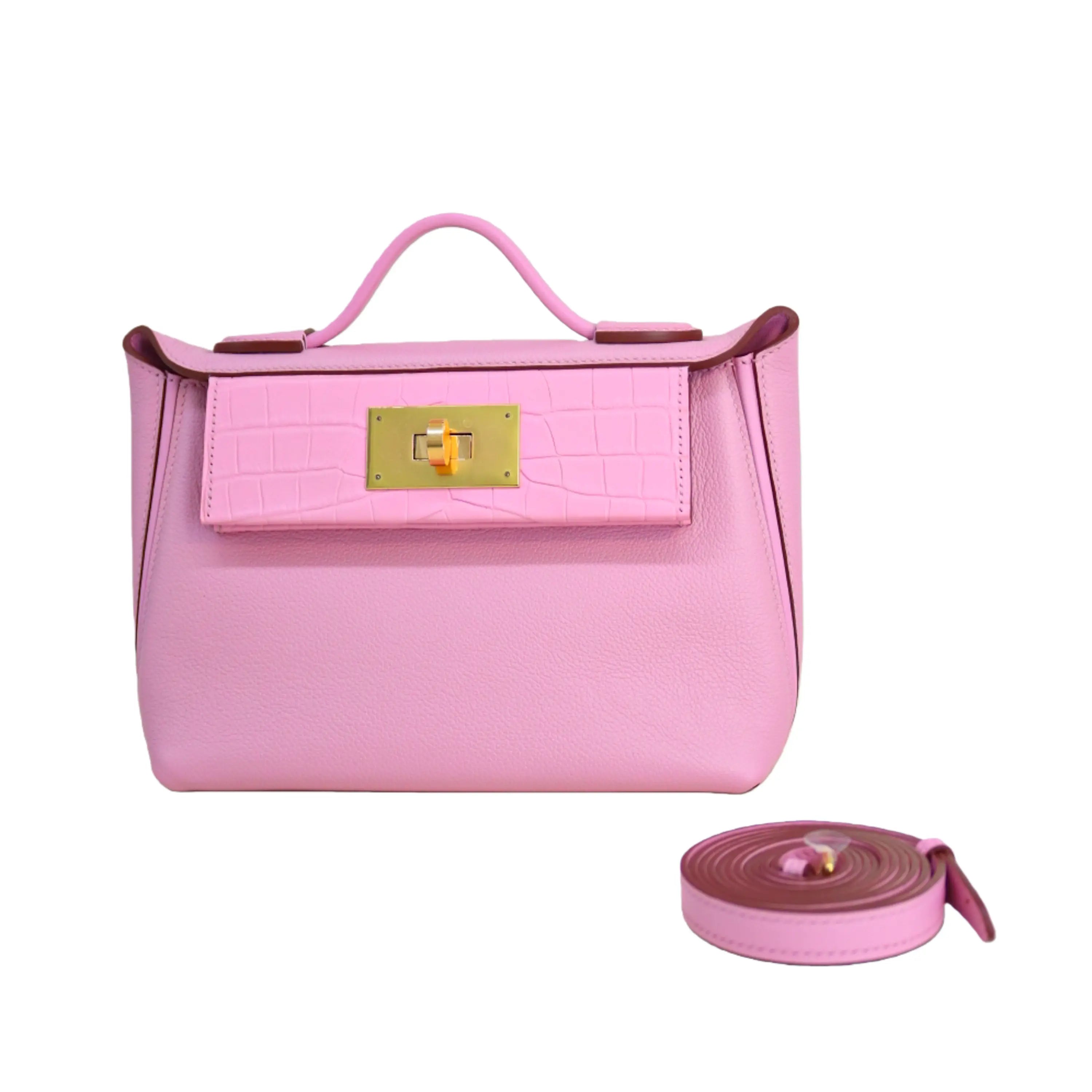 2424 Bag Matte Alligator and Evercolor Calfskin Pink