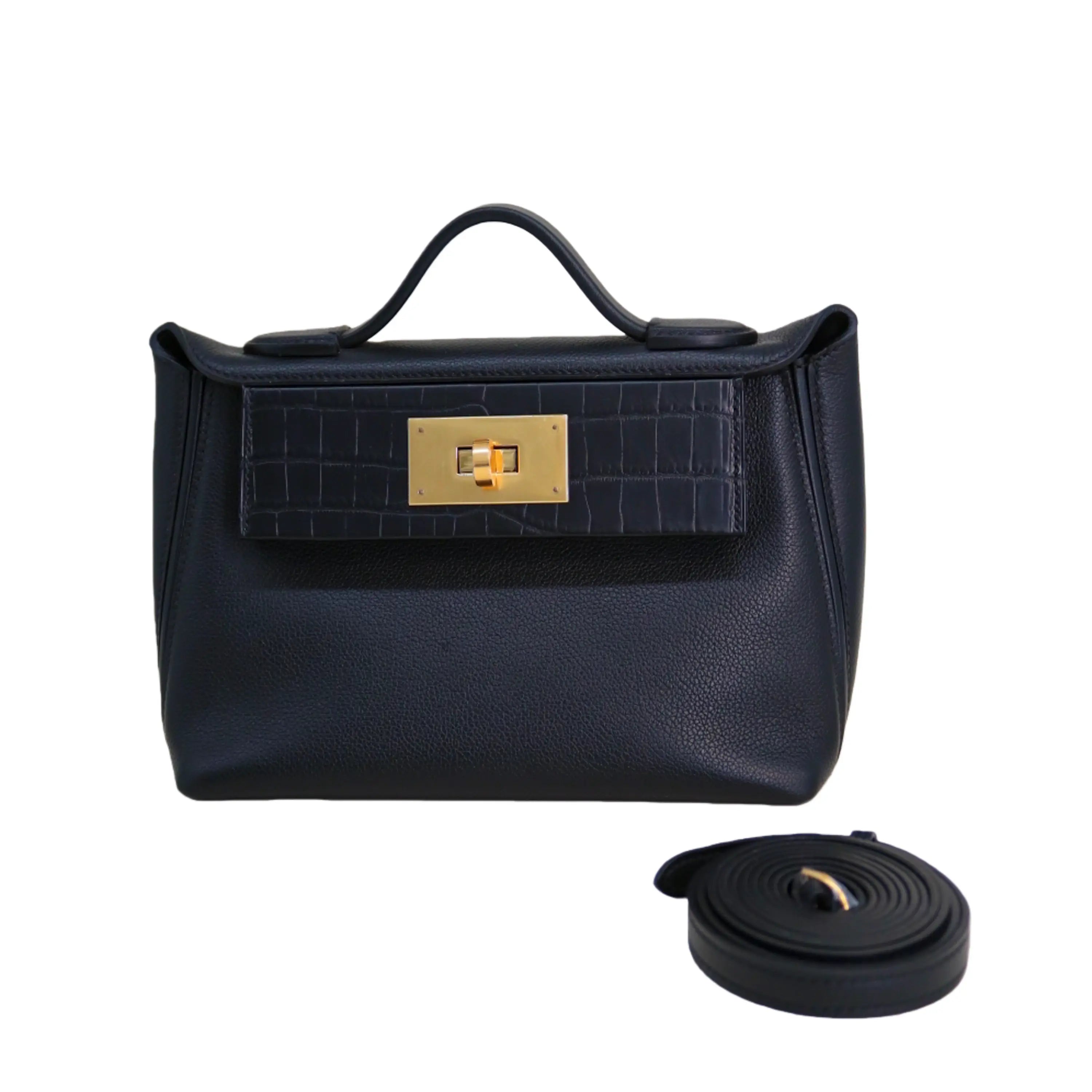 2424 Bag Matte Alligator and Evercolor Calfskin Black