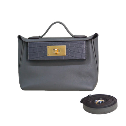 2424 Bag Matte Alligator and Evercolor Calfskin Bleu Tempête