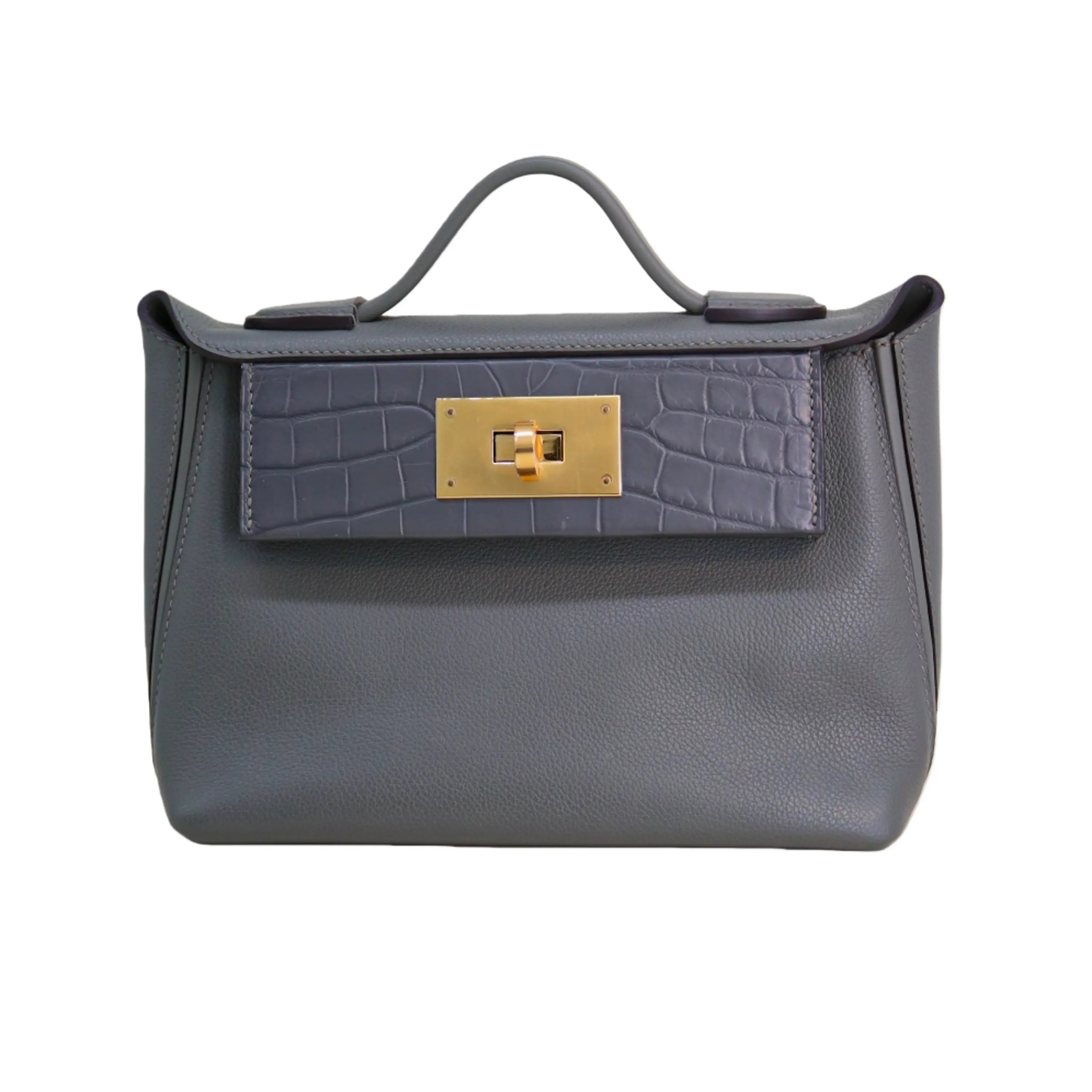 2424 Bag Matte Alligator and Evercolor Calfskin Bleu Tempête