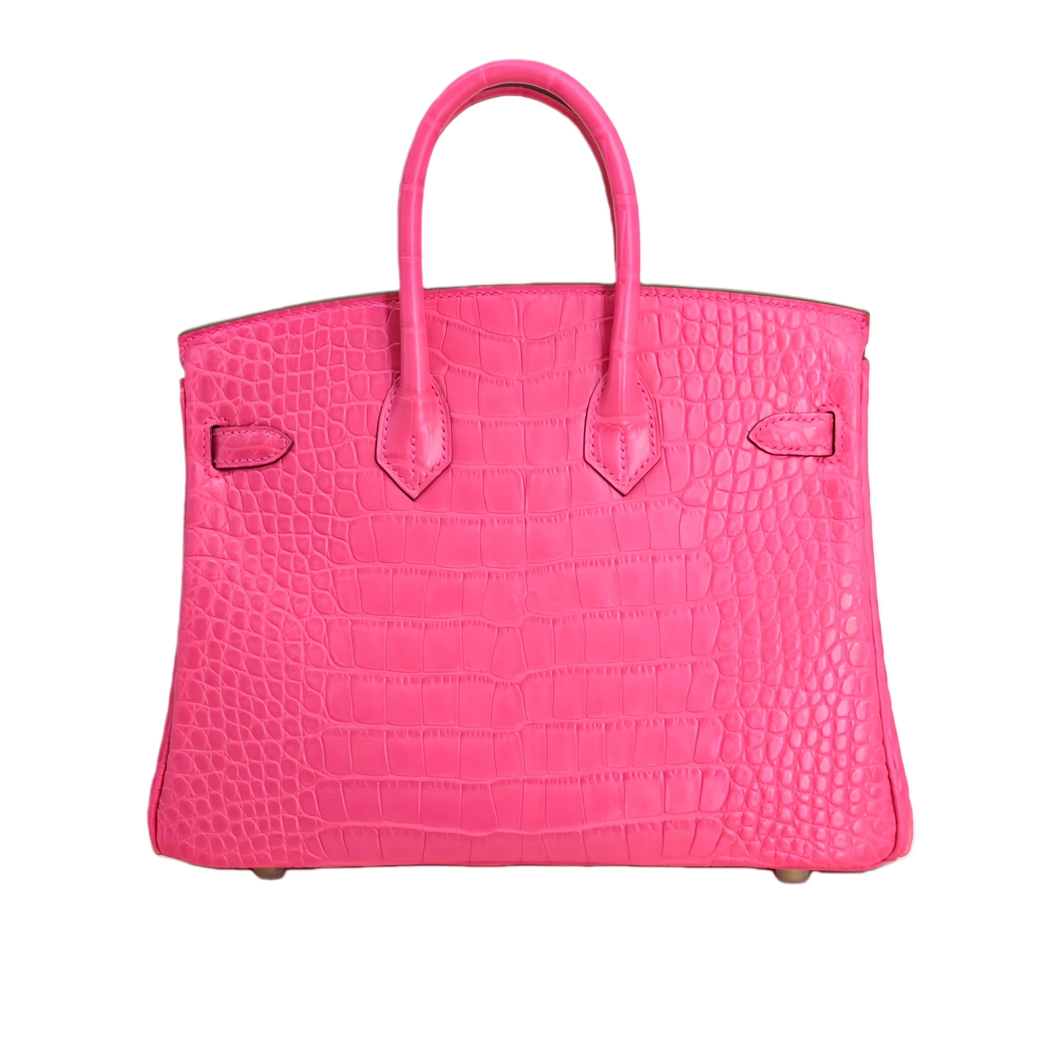 BK 25 Matte Alligator Handbag Bubblegum Pink