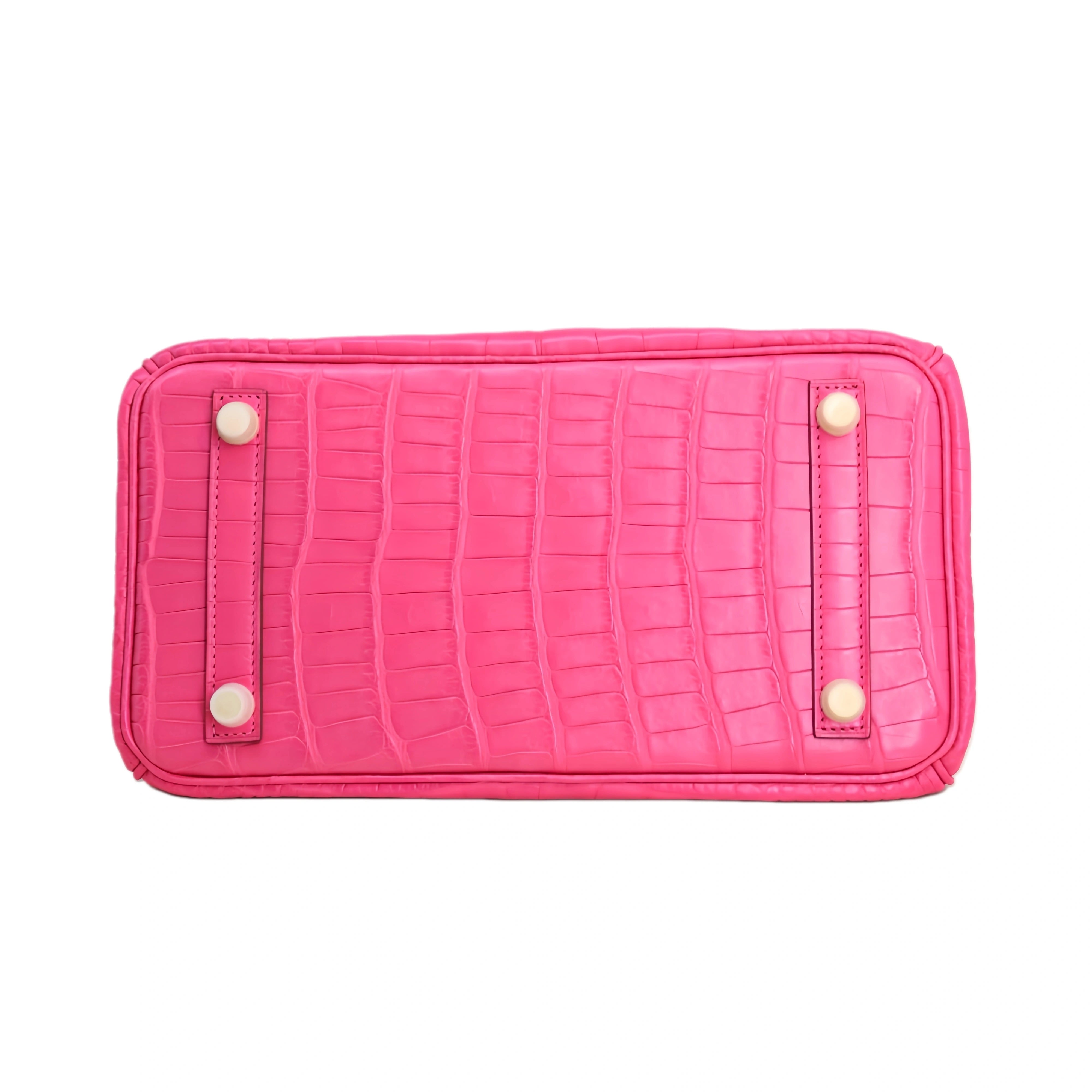 BK 25 Matte Alligator Handbag Bubblegum Pink