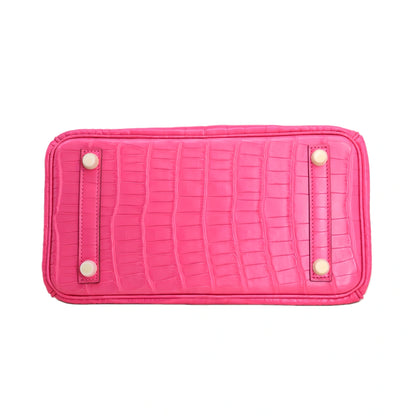 BK 25 Matte Alligator Handbag Bubblegum Pink