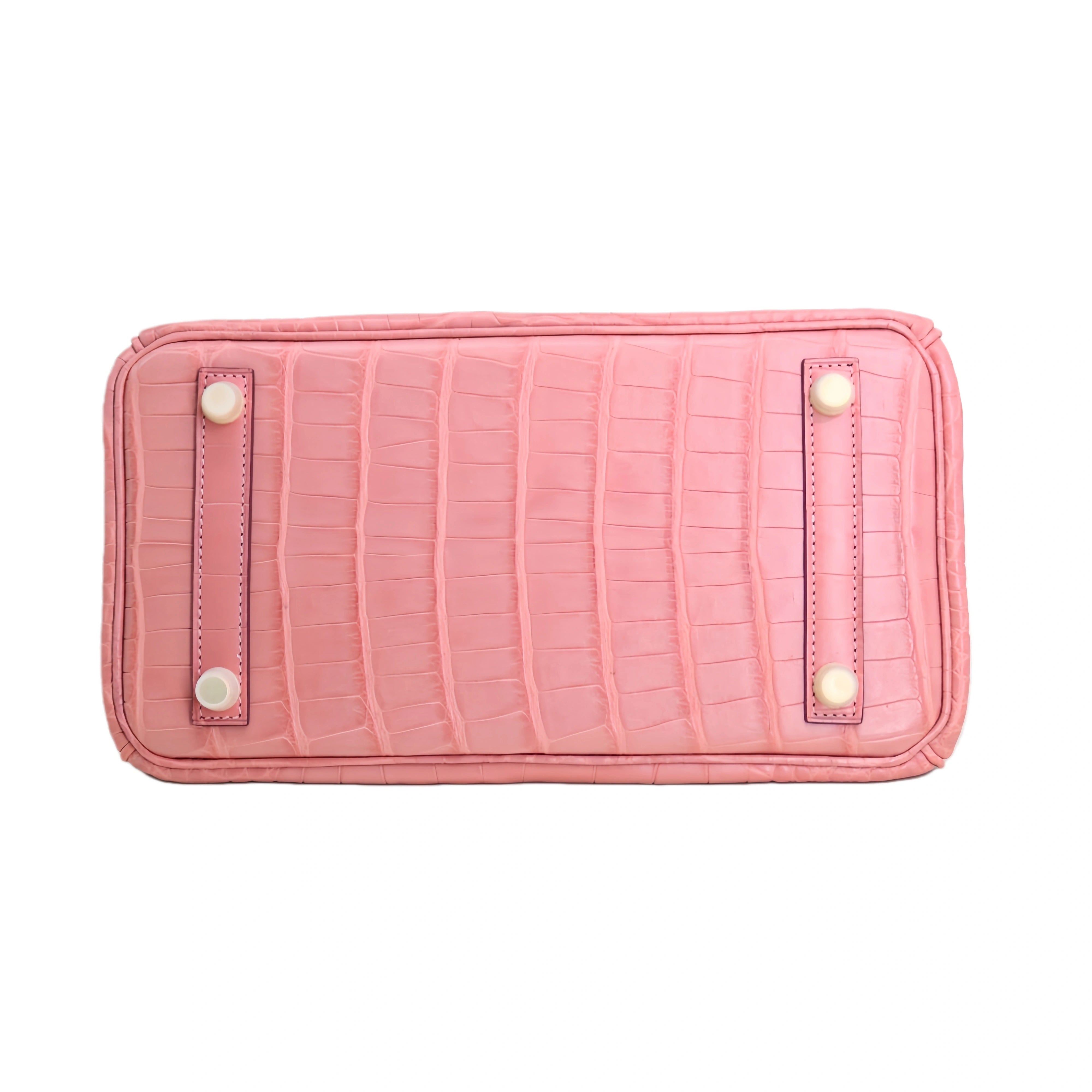 BK 25 Matte Alligator Handbag Baby Pink
