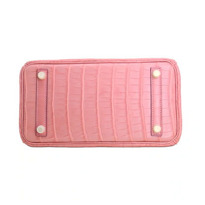 BK 25 Matte Alligator Handbag Baby Pink