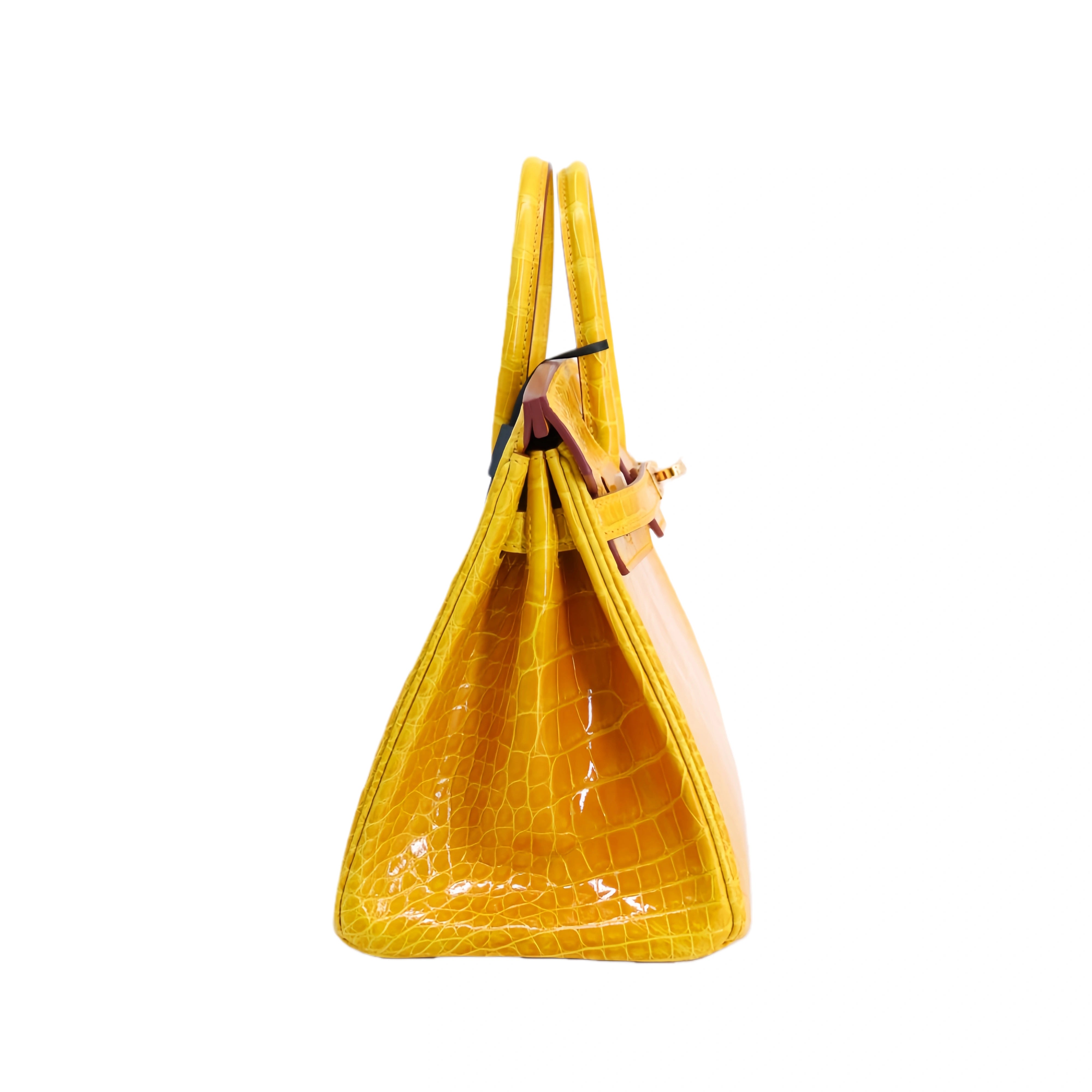 BK 25 Lisse Alligator Handbag Dazzling Yellow