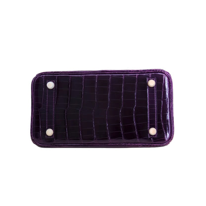 BK 25 Lisse Alligator Handbag Violet