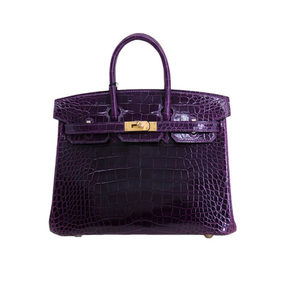BK 25 Lisse Alligator Handbag Violet