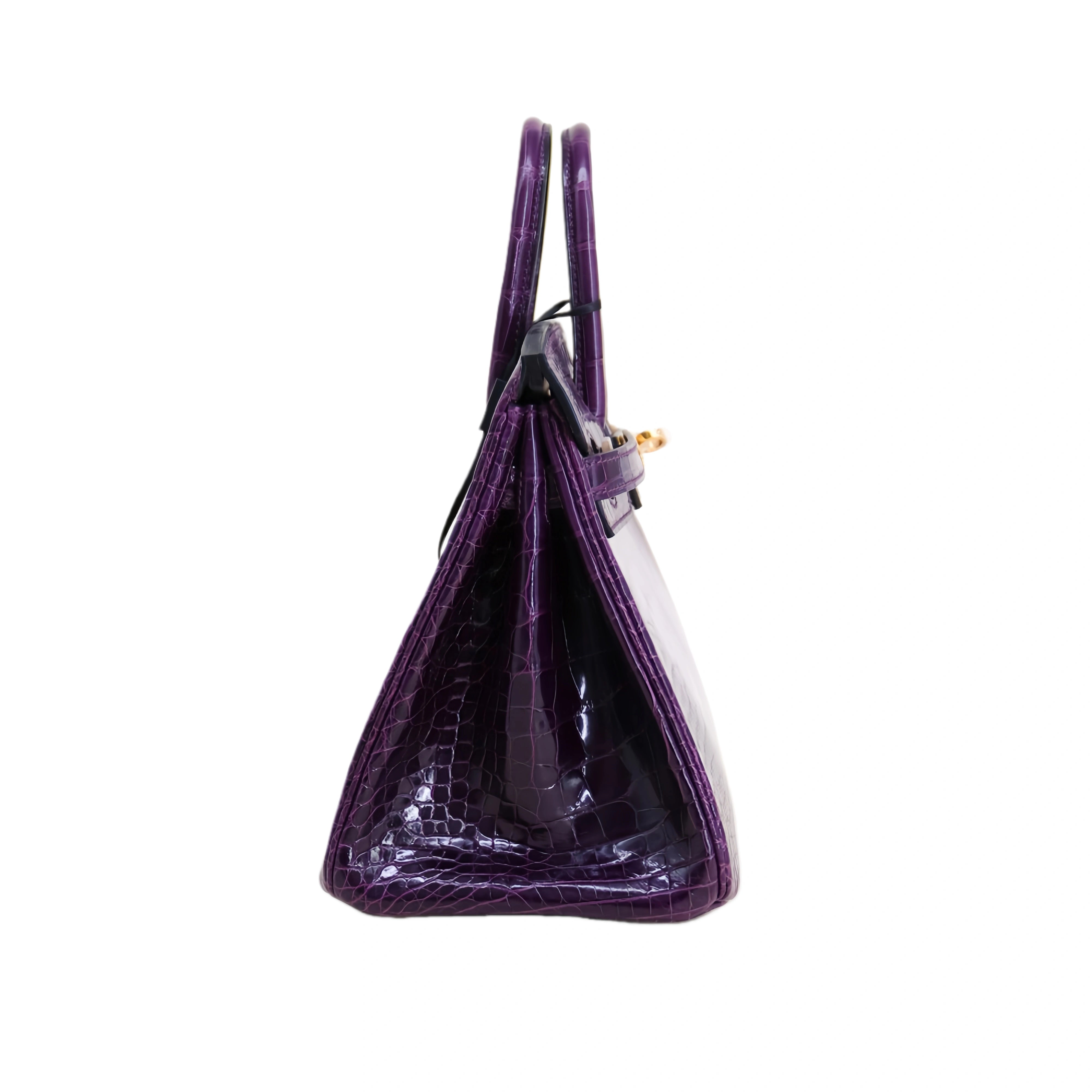 BK 25 Lisse Alligator Handbag Violet