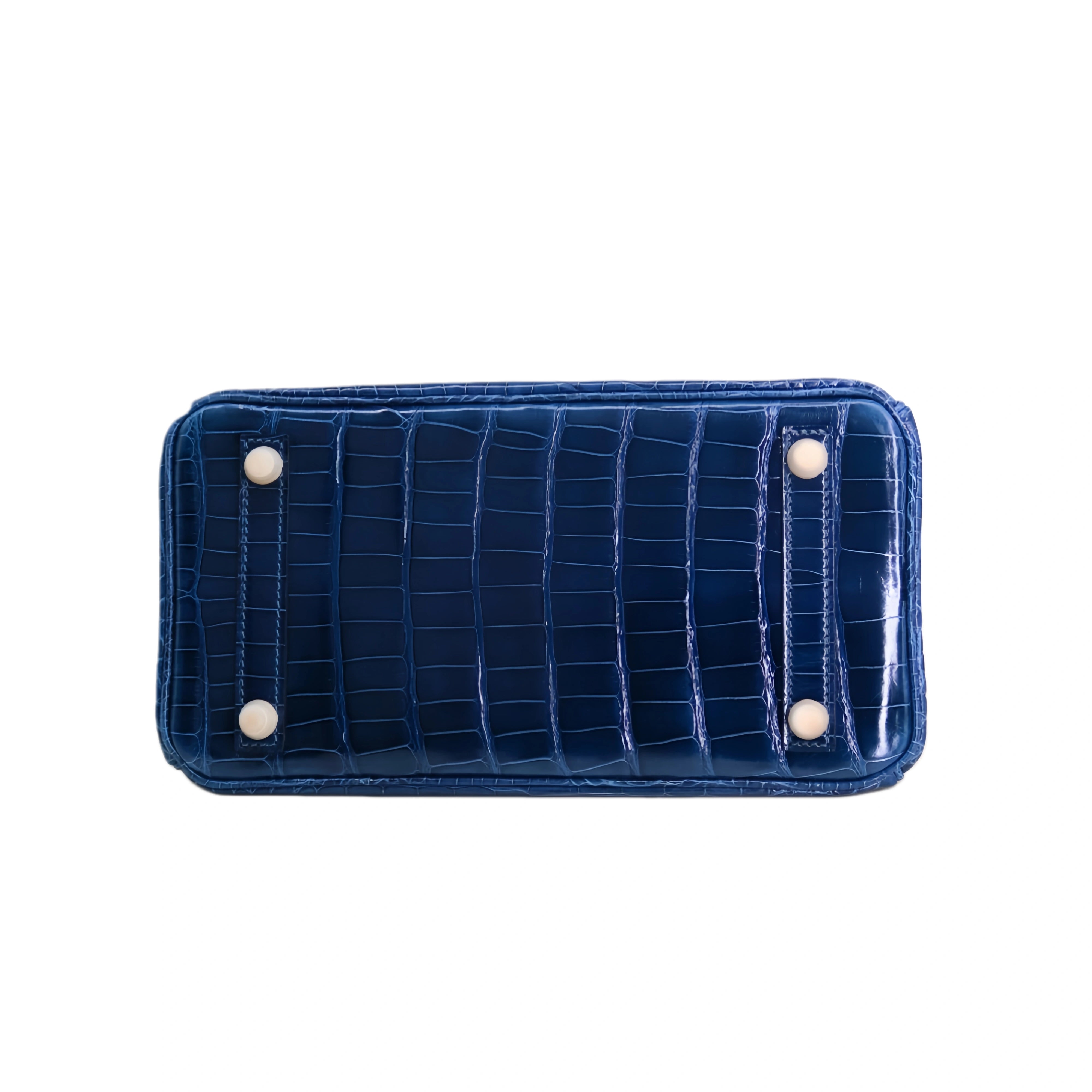 BK 25 Lisse Alligator Handbag Navy Blue