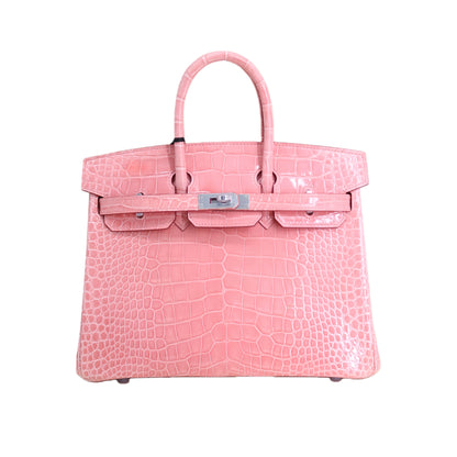 BK 25 Lisse Alligator Handbag Barbie Pink