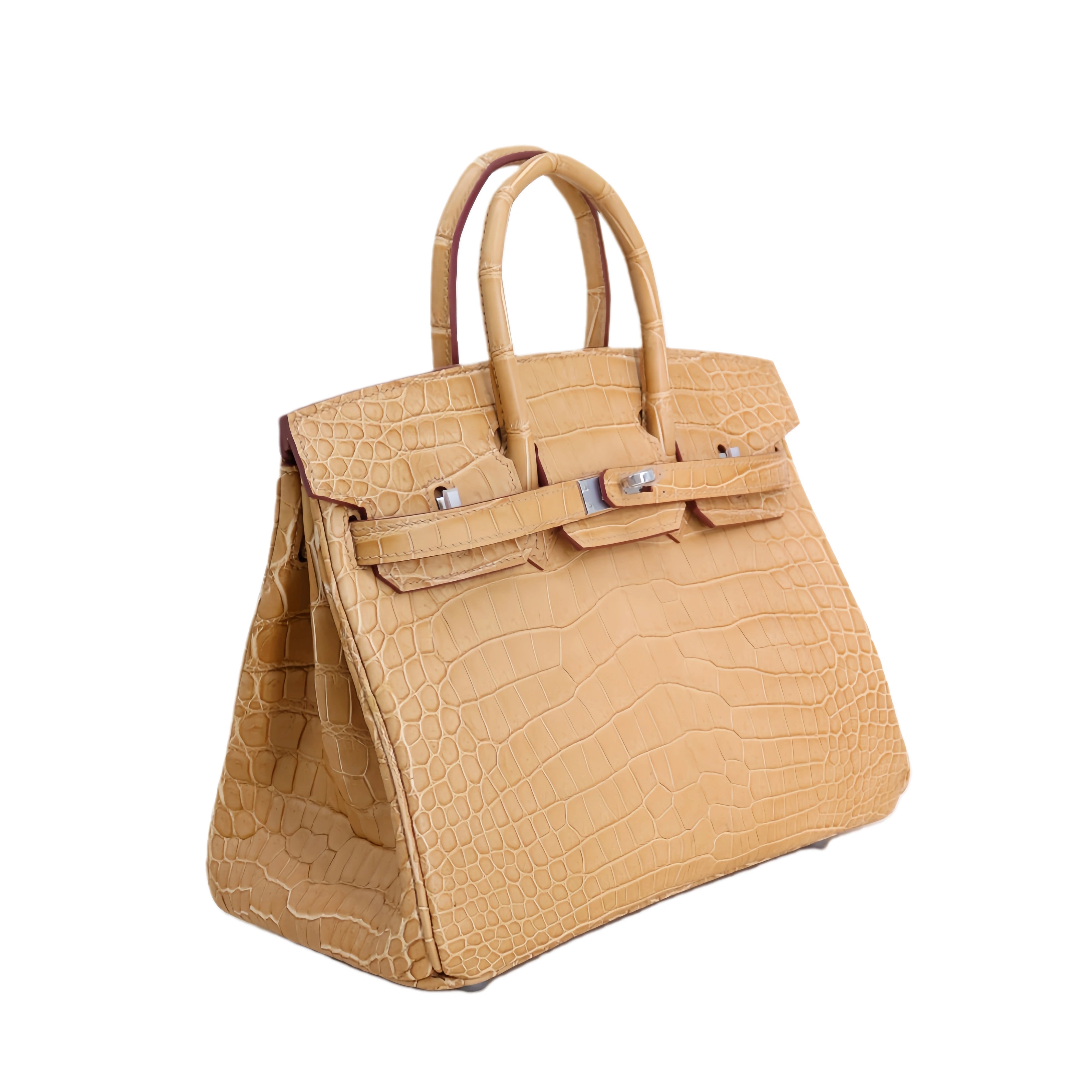 BK 25 Matte Alligator Handbag Desert Khaki