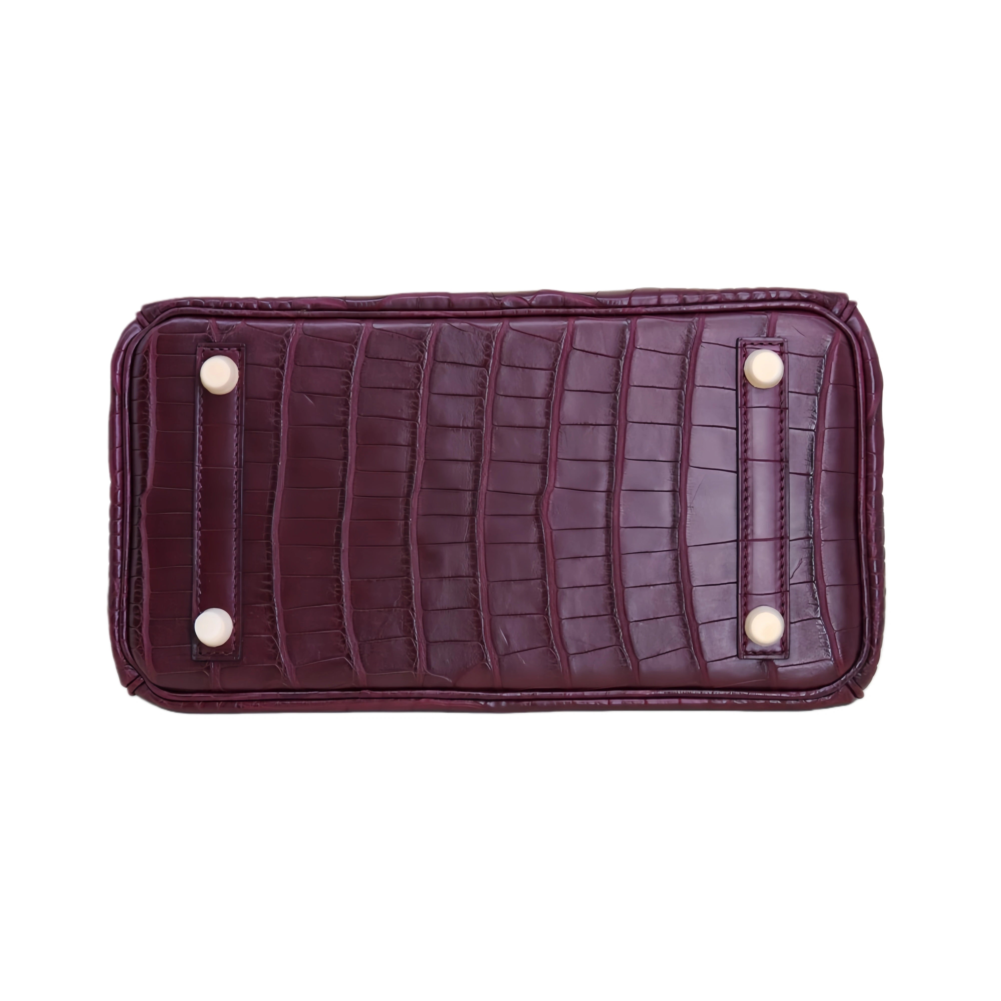 BK 25 Matte Alligator Handbag Bordeau Red