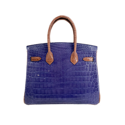 BK 25 Lisse Alligator Handbag Rose Tyrien / Poussière / Violet