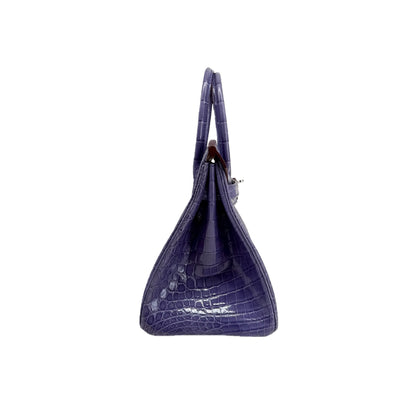 BK 25 Lisse Alligator Handbag Parme