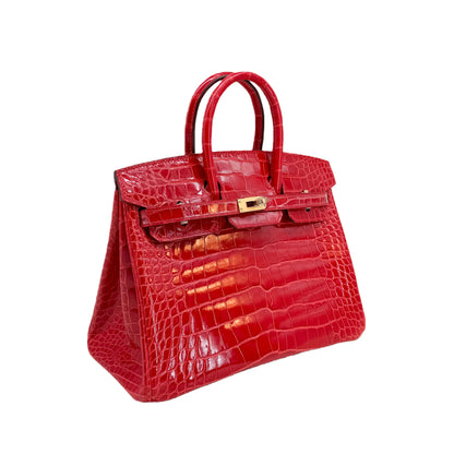 BK 25 Lisse Alligator Handbag Braise