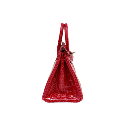 BK 25 Lisse Alligator Handbag Braise