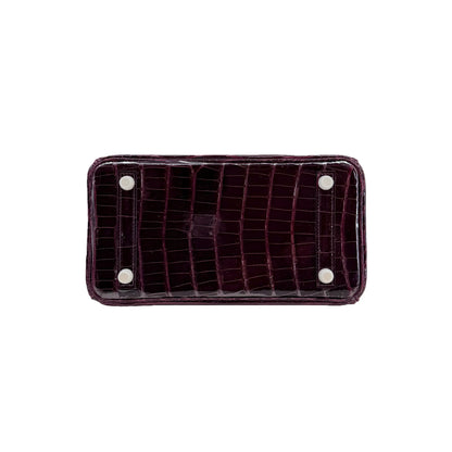 BK 25 Prune Lisse Alligator Gold Hardware – Exotic Mini Masterpiece