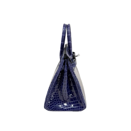 BK 25 Bleu Saphir Lisse Alligator Palladium Hardware – Exotic Mini Icon