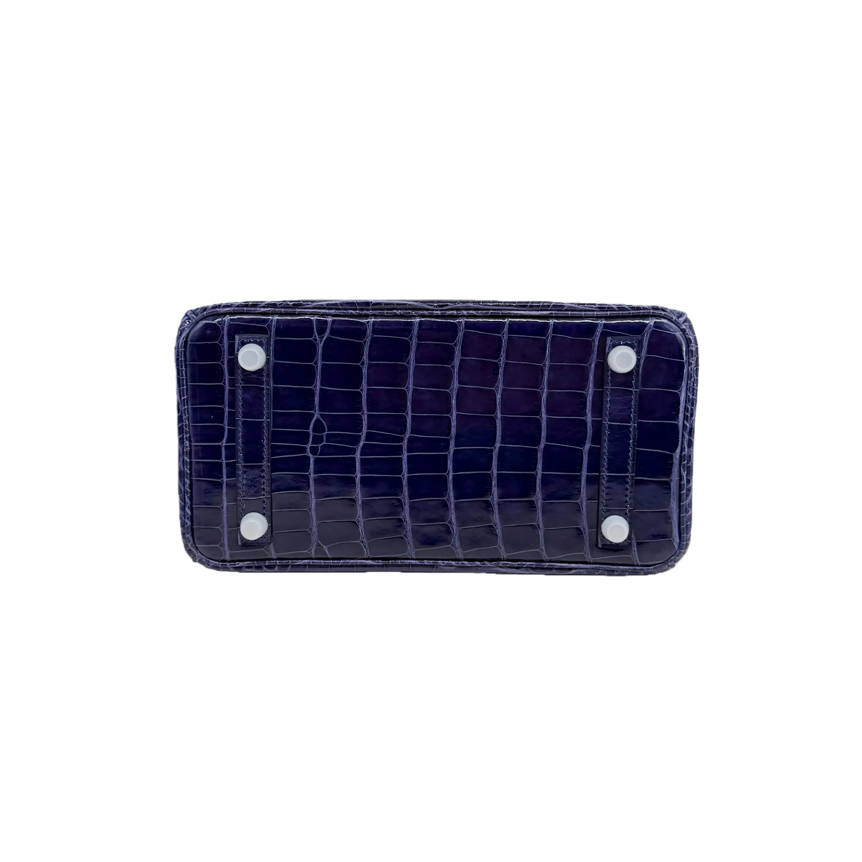 BK 25 Bleu Saphir Lisse Alligator Palladium Hardware – Exotic Mini Icon