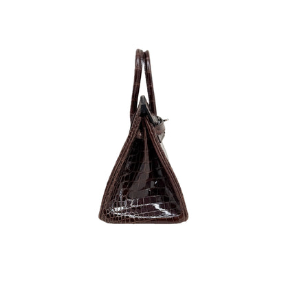 BK 25 Bordeaux Lisse Alligator Palladium Hardware