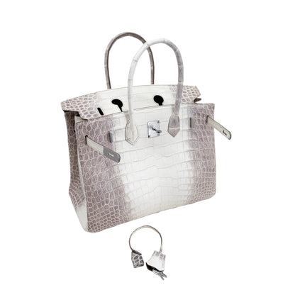 BK 25 Himalayan Blanc Matte Crocodile Palladium Hardware