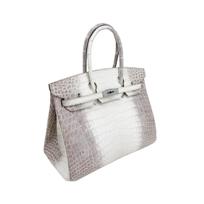 BK 25 Himalayan Blanc Matte Crocodile Palladium Hardware