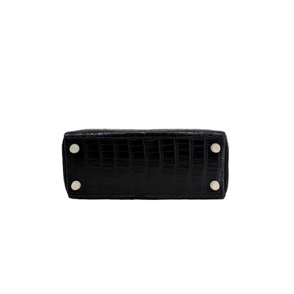 K25 Noir Lisse Alligator Gold Hardware – Midnight Exotic Mini