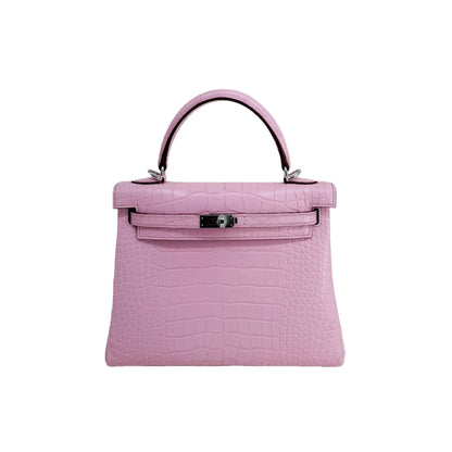 K25 Bubblegum Matte Alligator Palladium Hardware – Candy-Pink Exotic Mini