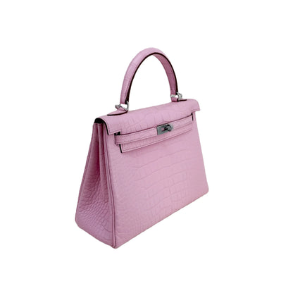 K25 Bubblegum Matte Alligator Palladium Hardware – Candy-Pink Exotic Mini