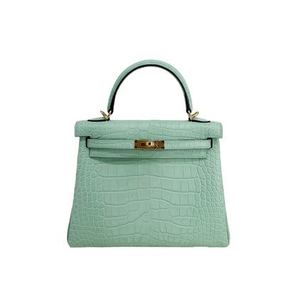K25 Vert d'Eau Matte Alligator Gold Hardware – Mint-Fresh Exotic Mini