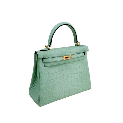 K25 Vert d'Eau Matte Alligator Gold Hardware – Mint-Fresh Exotic Mini