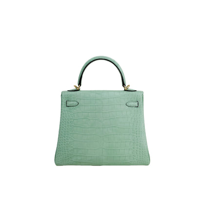 K25 Vert d'Eau Matte Alligator Gold Hardware – Mint-Fresh Exotic Mini