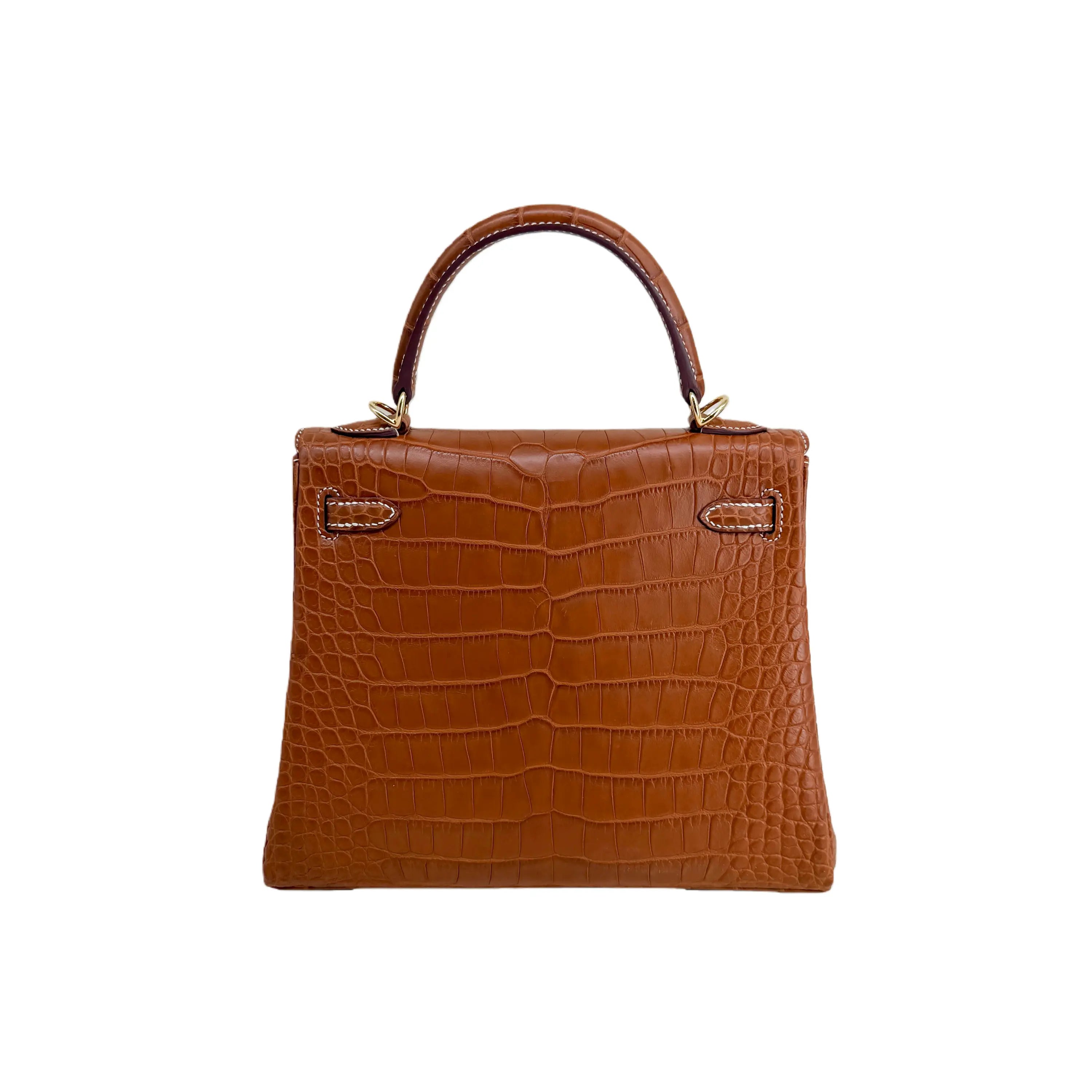 K25 Fauve Barenia Matte Alligator Gold Hardware – Warm Exotic Mini