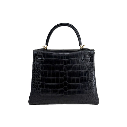 K25 Noir Lisse Alligator Gold Hardware – Midnight Exotic Mini