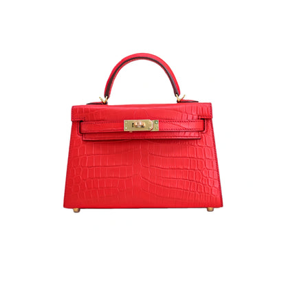 MK II 20 Matte Alligator Handbag Cherry Red