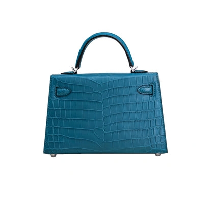 MK II 20 Matte Alligator Handbag Teal Blue