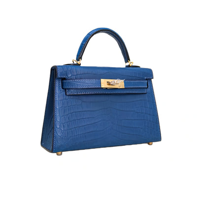 MK II 20 Matte Alligator Handbag Ocean Blue