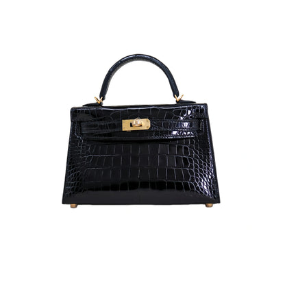 MK II 20 Lisse Alligator Handbag Noir
