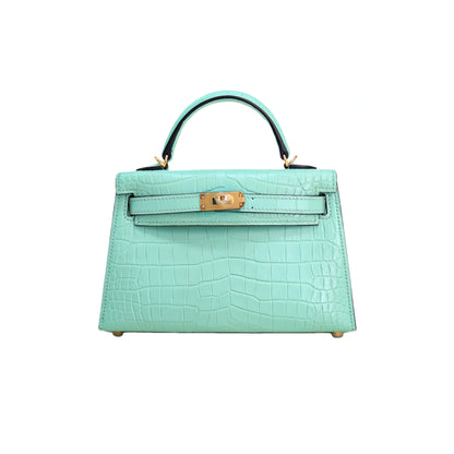 MK II 20 Matte Alligator Handbag Mint Green