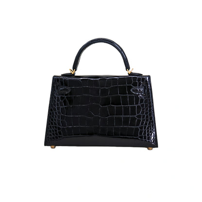 MK II 20 Lisse Alligator Handbag Noir