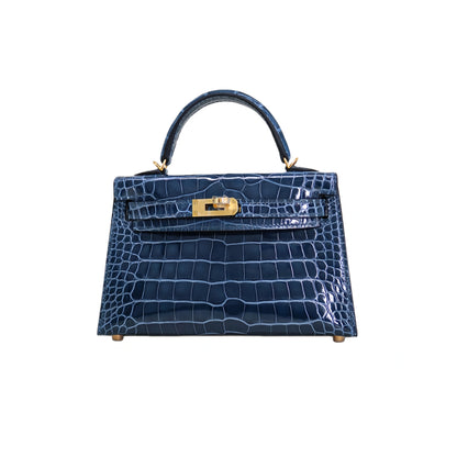 MK II 20 Lisse Alligator Handbag Midnight Blue