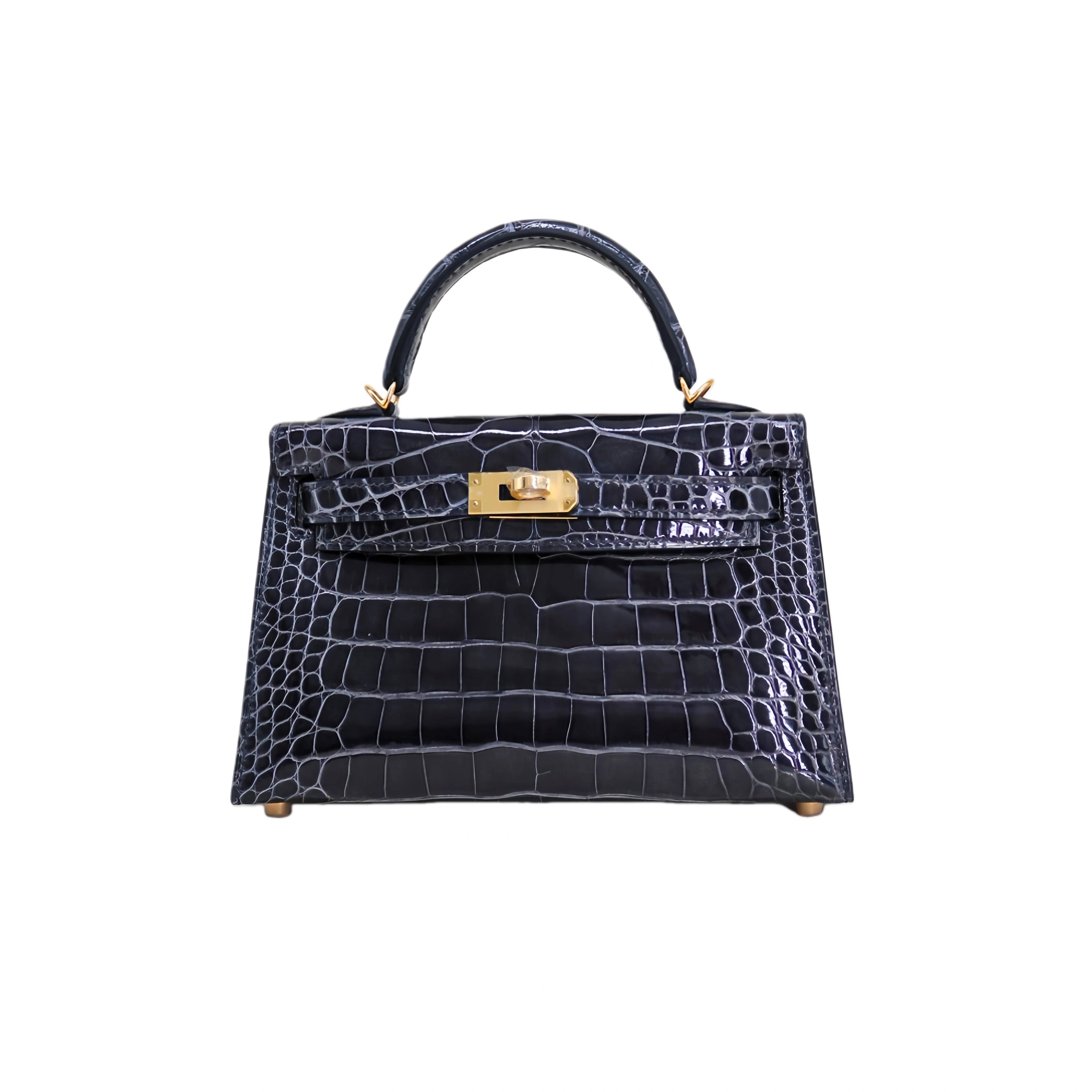 MK II 20 Lisse Alligator Handbag Bleu Marine