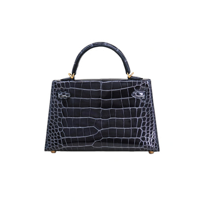 MK II 20 Lisse Alligator Handbag Bleu Marine