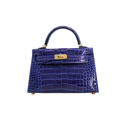 MK II 20 Lisse Alligator Handbag Bleu Saphir