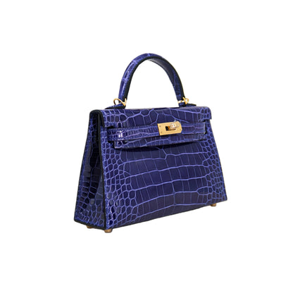 MK II 20 Lisse Alligator Handbag Bleu Saphir