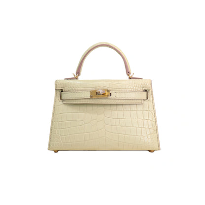 MK II 20 Matte Alligator Handbag Fresh Cream