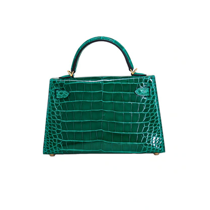 MK II 20 Lisse Alligator Handbag Emerald Green